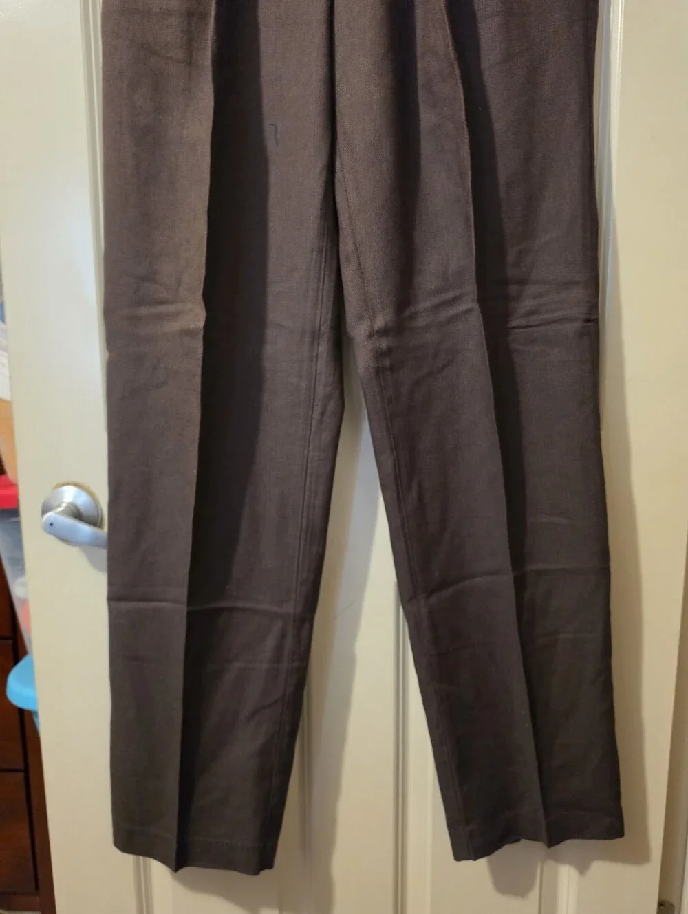 Men's Brown Straight-Leg Casual Pants